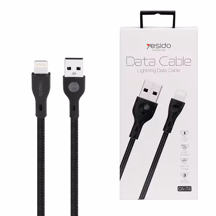 کابل USB به لایتنینگ یسیدو YESIDO CAT4 طول 1متر 2.4 آمپر