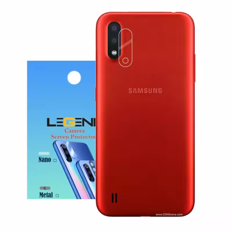 محافظ لنز دوربین لجند مدل نانو گلس مناسب برای موبایل سامسونگ Galaxy A01