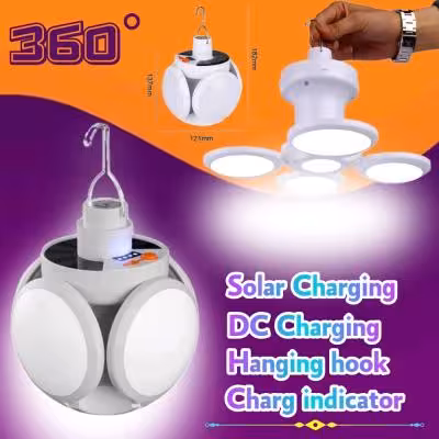 لامپ شارژی و خورشیدی چند حالته پنج پنل