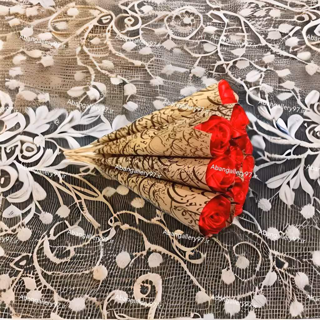 شاخه گل رز روبانی