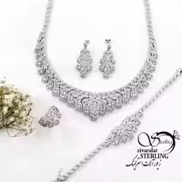 سرویس نگین دار جواهری نقره ایتالیا کد 19430