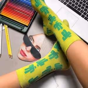 جوراب بیلی آیلیش فسفری ساقدار نخ پنبه فری سایز