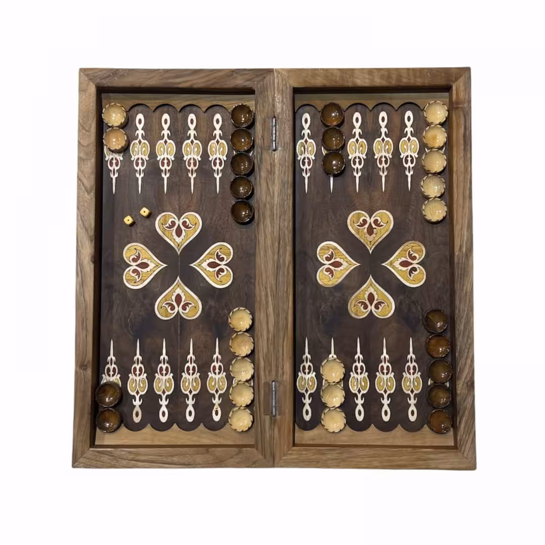 تخته نرد و شطرنج معرق طرح گل پیچک