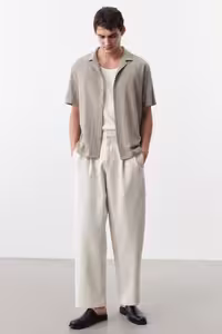 پیراهن بلوز دکمه دار مردانه کوزه یقه مردان مناسب است H&M