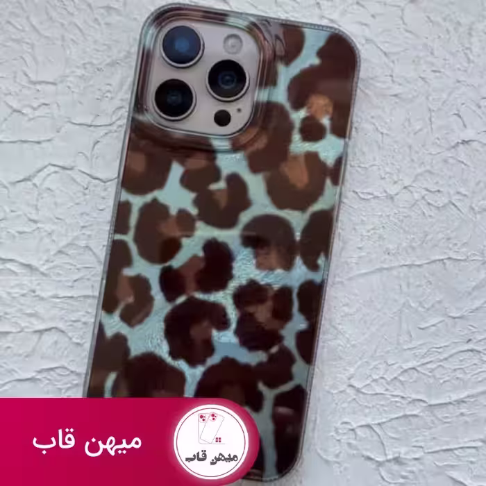 قاب آیفون صدفی پلنگی آبی - کد (105466)