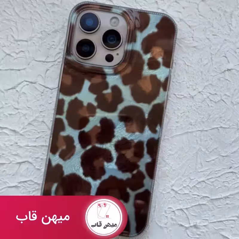 قاب آیفون صدفی پلنگی آبی - کد (105466)