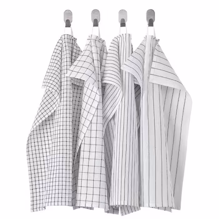 ???? ???? ?? ???????? 4 ???? ????? RINNIG Tea towel, white/dark grey/patterned