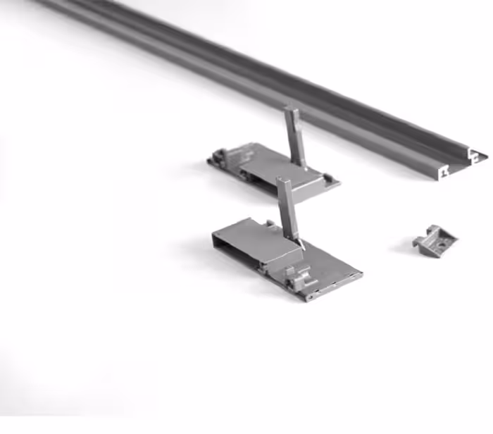 لوازم اینر ریل اسلیم شیشه با براکت شیشه جلو و ارتفاع 106 میلیمتر  فانتونی کد B593