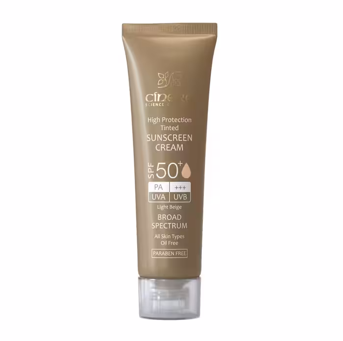 کرم ضدآفتاب رنگی  50 SPF سینره مناسب انواع پوست بژ روشن (50 میل)