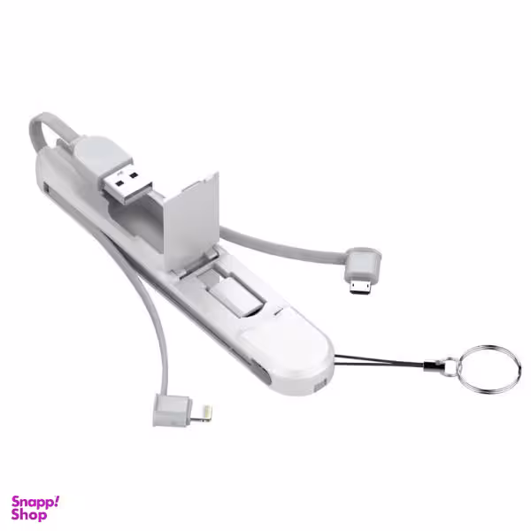 کابل تبدیل USB به USB-C/MicroUSB/لایتنینگ الدینیو مدل LC-130 طول 0.2 متر