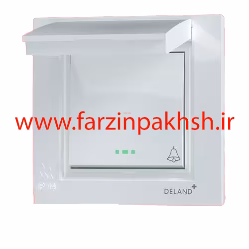 کلید شاسی زنگ توکار دلند پلاس مدل آسا سفید بارانی