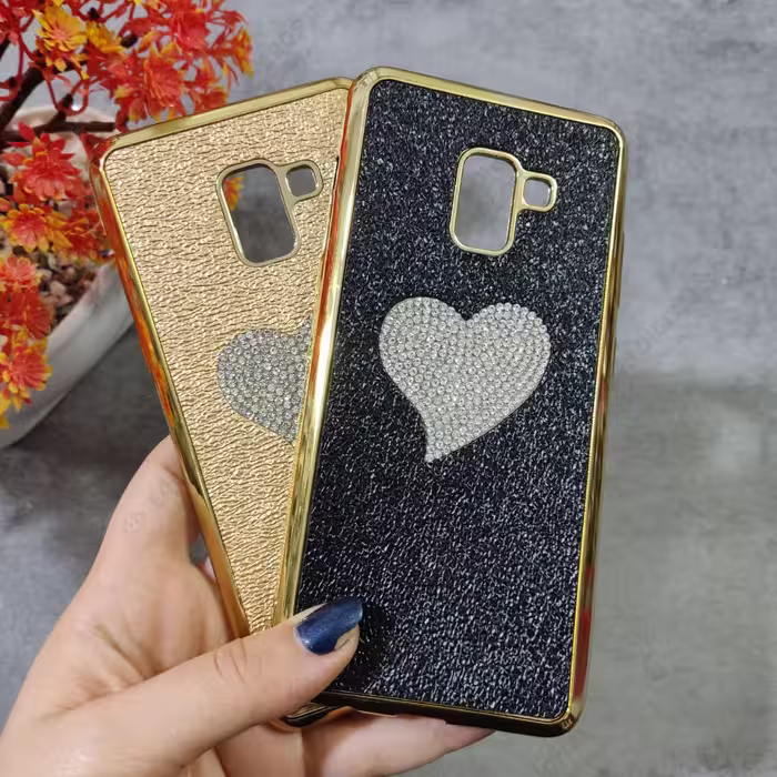 قاب گوشی Samsung Galaxy A8 Plus 2018 پشت چرم نگین دار