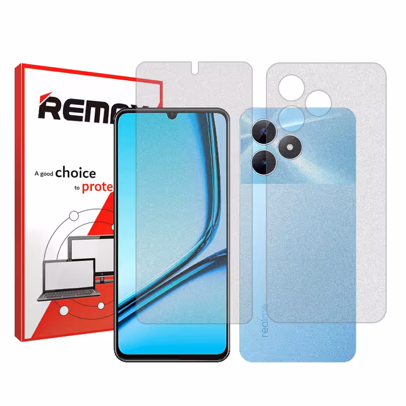 گلس صفحه نمایش و پشت گوشی ریلمی Note 50 مدل هیدروژلی مات برند ریمکس کد SS