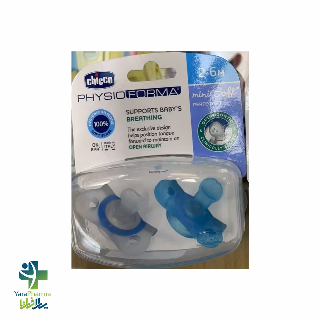 پستانک ارتودنسی چیکو مدل مینی سافت تمام سیلیکونی 6-2 ماه بسته دو عددی
