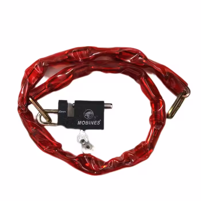 زنجیر و قفل موتور سیکلت موبینس مدل روکش دار | کالا مکس