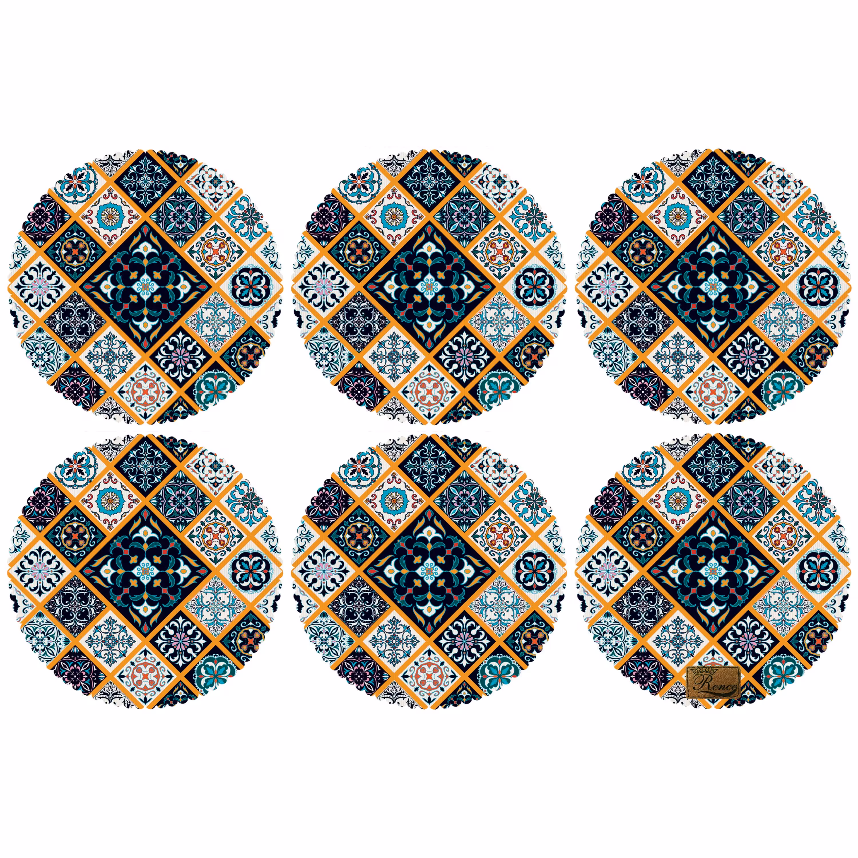 زیر بشقابی دایره ای پارچه مخمل سایز 30 در 30 مدل U2-549 شرکت رنس