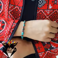 دستبند فیروزه نیشابوری و یاقوت گارنت اصل اسپرت کد D_1903