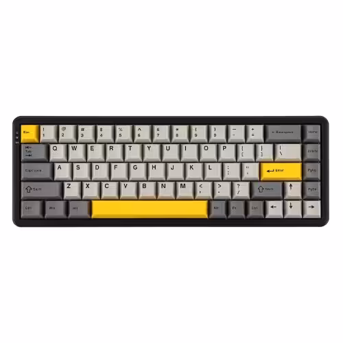 خرید کیبورد Ajazz AK680 Max Grey Yellow Wired با بهترین قیمت