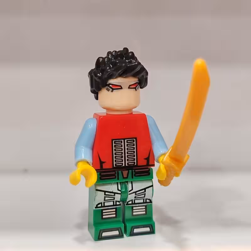 لگو مینی فیگور تکی شخصیت مرد چشم فضایی شمشیر طلایی مو فشن وارداتی بدون جعبه باز شده ارتفاع 4 سانت