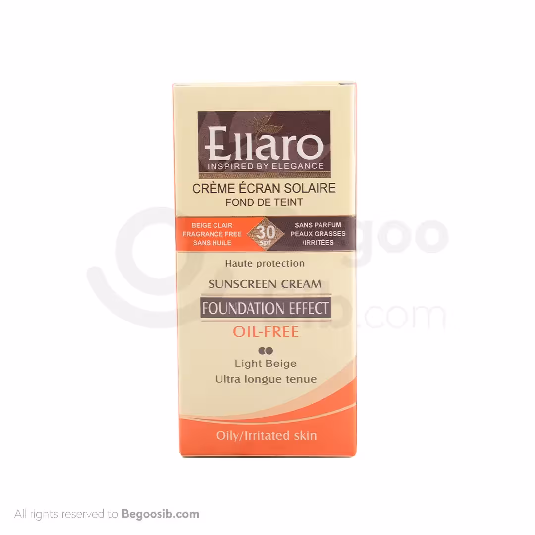 کرم ضد آفتاب فاقد چربی الارو SPF30 مناسب پوست چرب و جوش دار بژ روشن 40 میلی لیتری