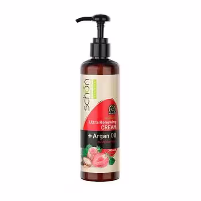 کرم مرطوب کننده آرگان و توت فرنگی شون|Schon Argan Oil &amp; Shea Butter &amp; Strawberry Extract Moisturizing Cream