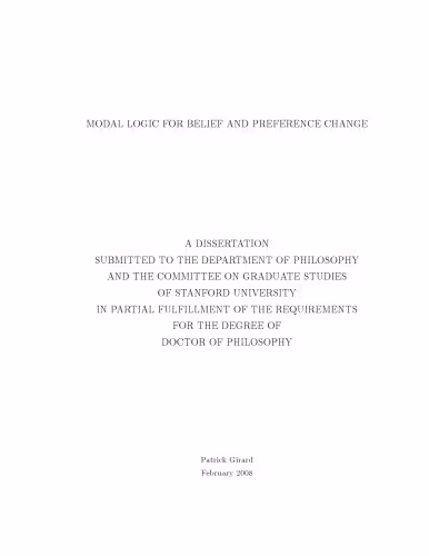 خرید و دانلود نسخه کامل کتاب Modal logic for belief and preference change [PhD Thesis]