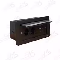 پریز کابینتی میزی توکار قاب مشکی با مکانیزم شارژر USB | ایران الکتریک