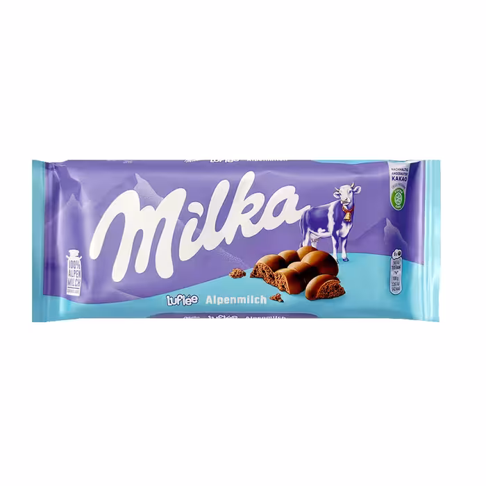 شکلات حبابی میلکا با شیر آلپ 100 گرم