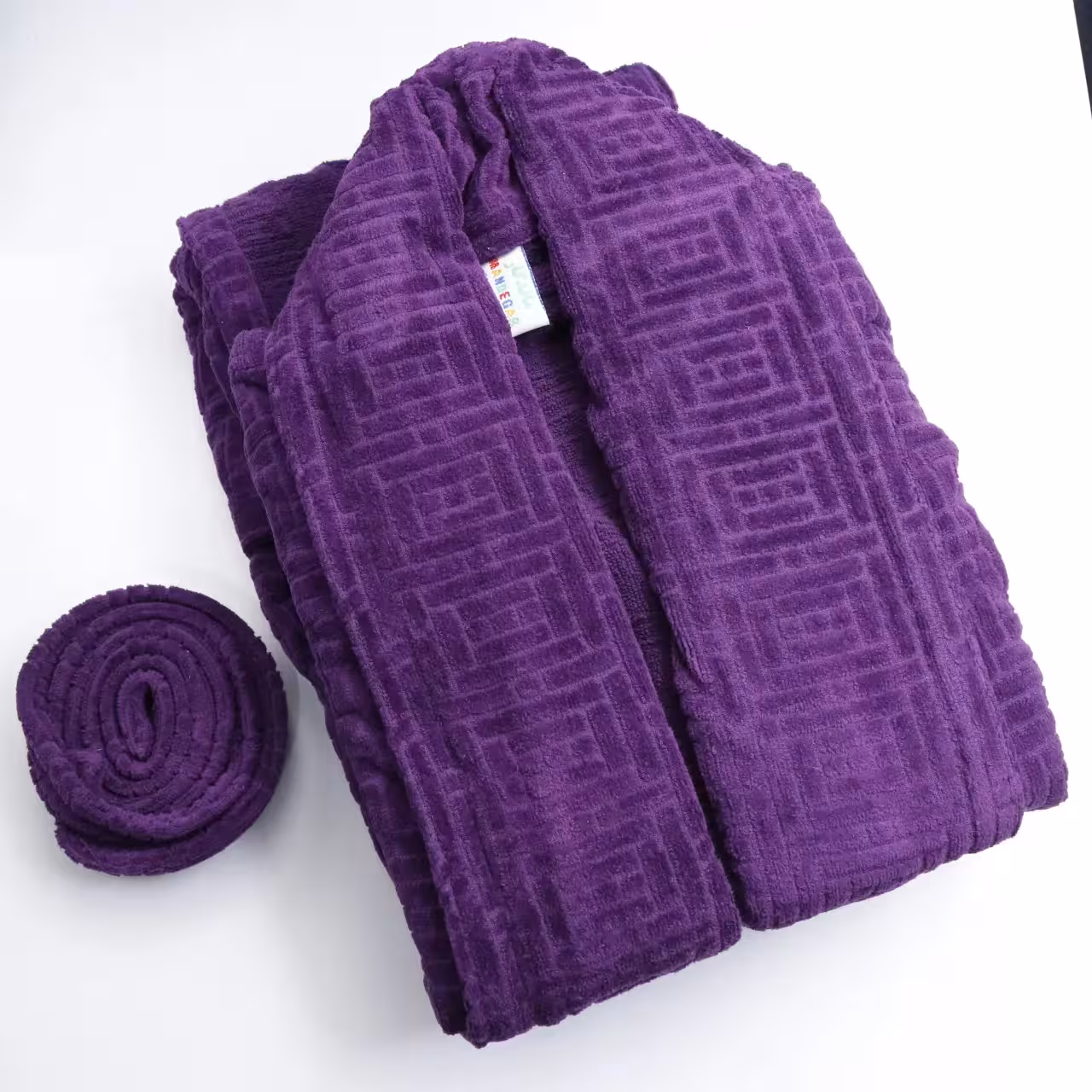 حوله پالتویی تن پوش جعبه ای رزا رنگ بنفش تیره کد 61725