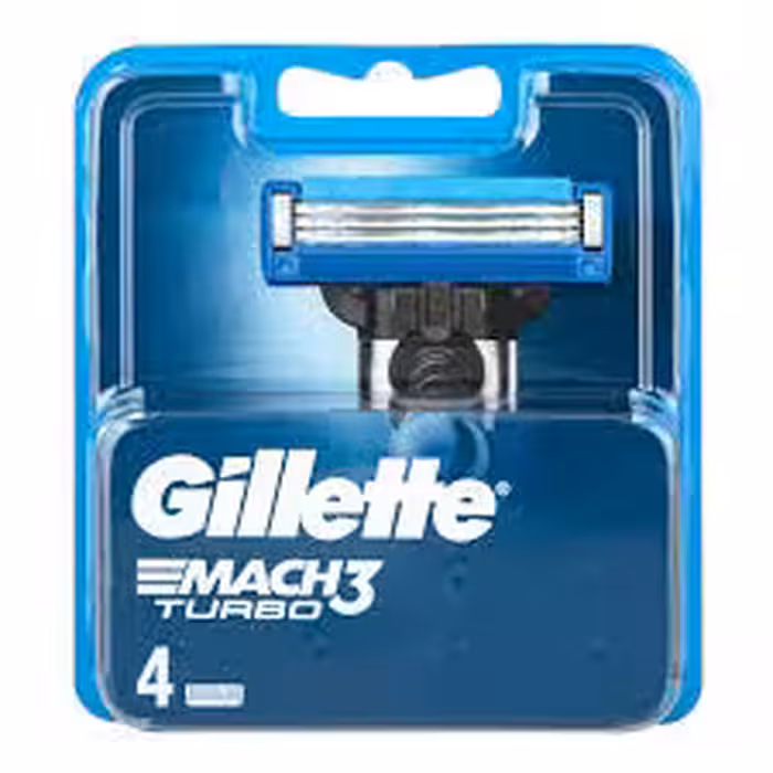 یدک ژیلت Gillette سه لبه مدل Mach 3 Turbo بسته 4 عددی