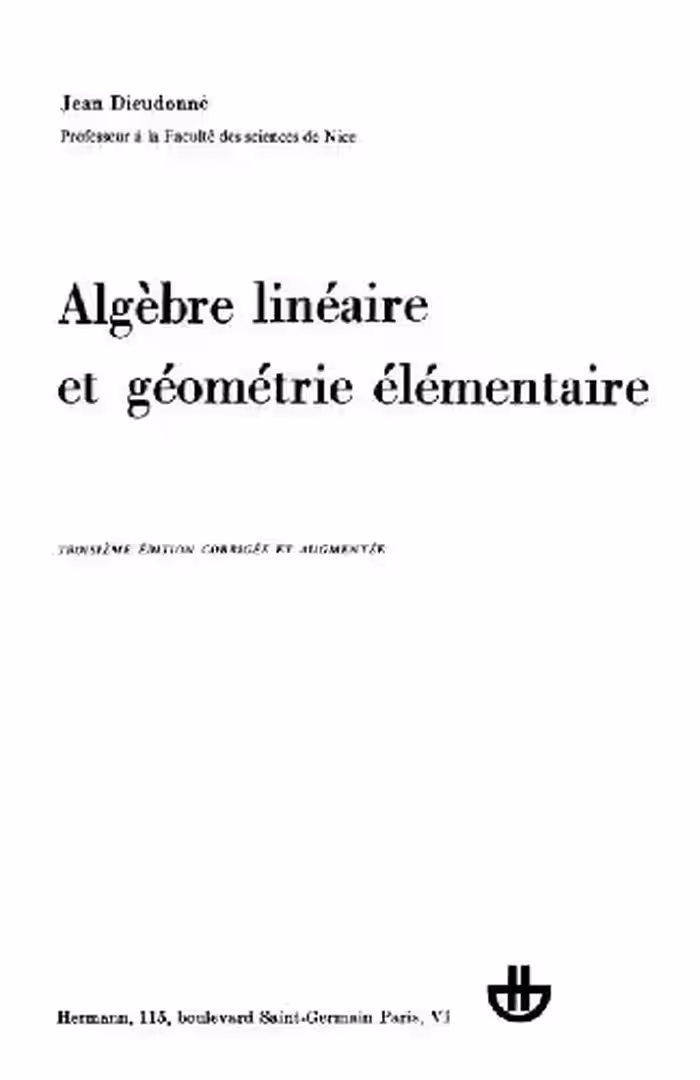 خرید و دانلود نسخه کامل کتاب Algebre Lineaire Et Geometric Elementaire