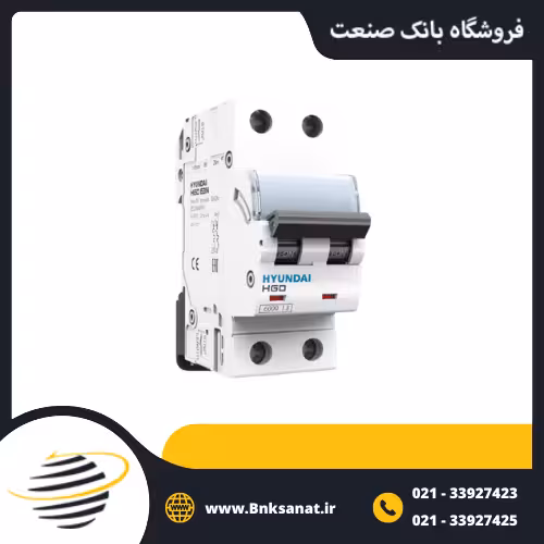 کلید مینیاتوری دو پل 6 آمپر هیوندای ( HYUNDAI ) کره مدل HGD 63N 2P-6A