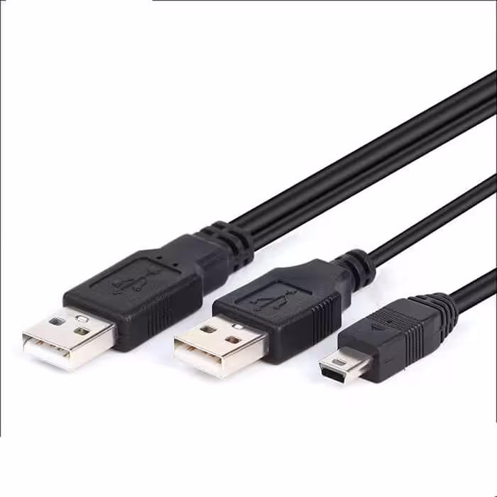 کابل هارد MINI USB ذوزنقه به دو سر نر USB