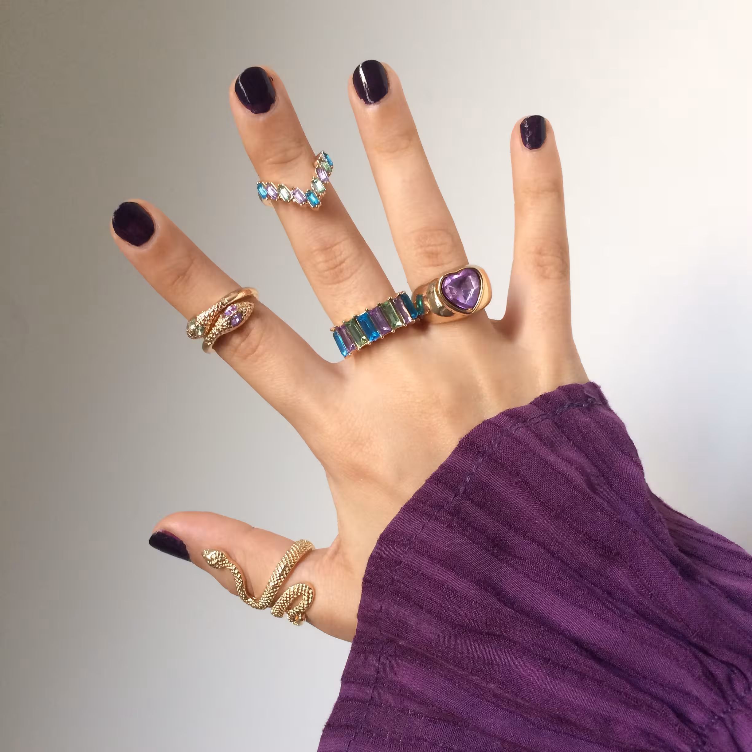 پک انگشتر رادیوم، 5 عدد، بسیار زیبا و شیک، سایز 7 و 8،