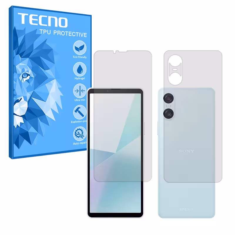 گلس صفحه نمایش و پشت گوشی سونی Xperia 10 VI مدل هیدروژلی مات برند تکنو کد SS
