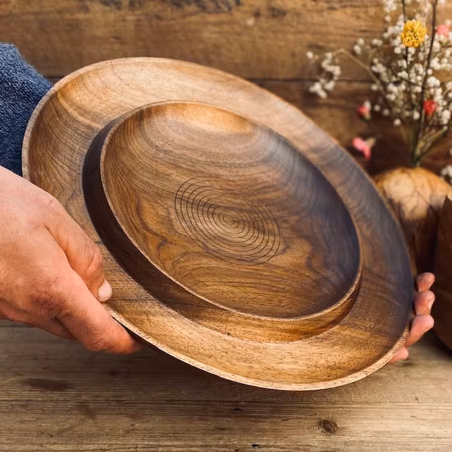 ظرف چوبی گردو کد 010071