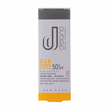 کرم ضد آفتاب SPF50 مناسب پوست های دارای لک بژ طبیعی دلانو 50 میلی لیتر