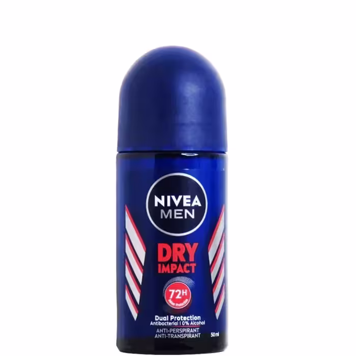 مام رول ضدتعریق مردانه نیوا درای ایمپکت 72 ساعته 50 میل | NIVEA Men Dry Impact 72h Anti-Perspirant Roll-On 50ml