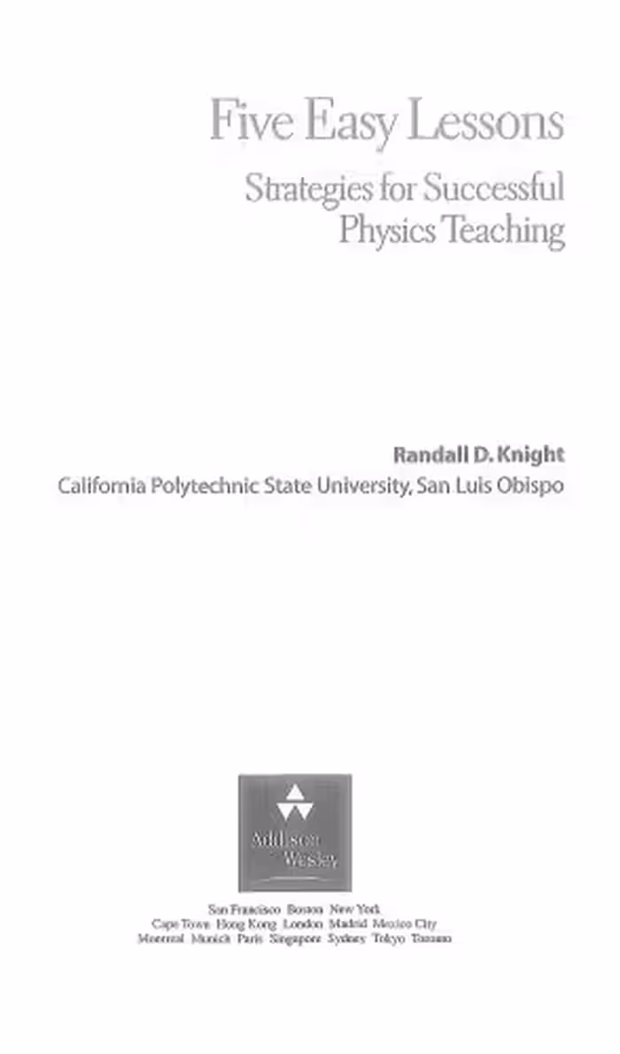 خرید و دانلود نسخه کامل کتاب Five Easy Lessons: Strategies for Successful Physics Teaching