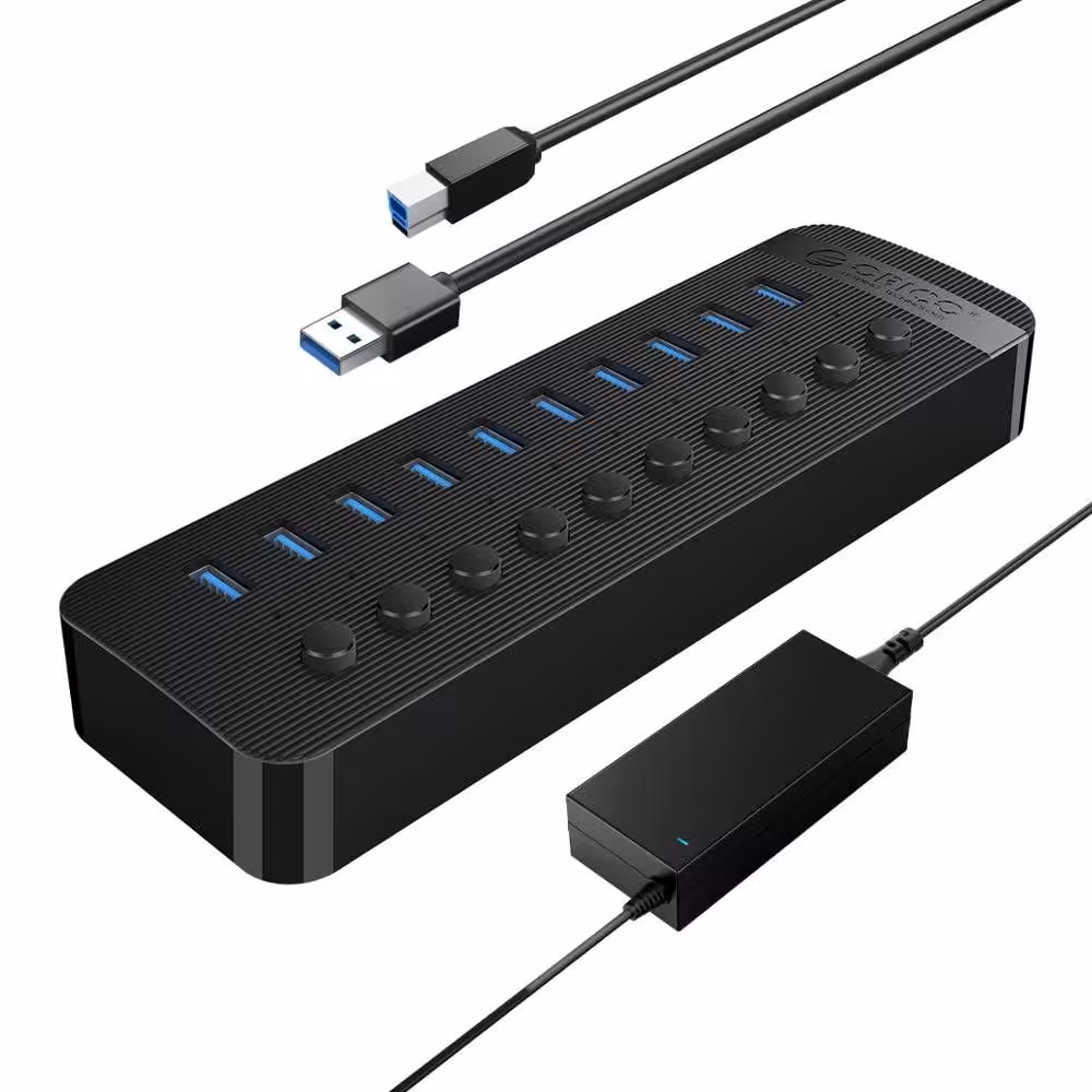 هاب یو اس بی آداپتوری 10 پورت USB3.0 اوریکو مدل ORICO CT2U3-10AB