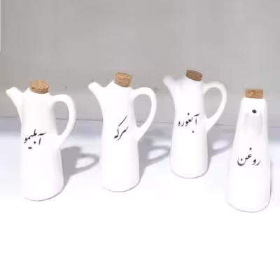 ظرف مایعات سرامیکی دسته دار تکست