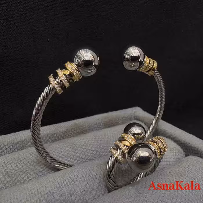 ست زنانه YSX  شامل  بنگل و انگشتر فری سایز  کد NIM141011W