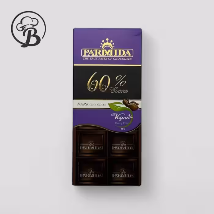 شکلات تخته ای تلخ 60 درصد پارمیدا