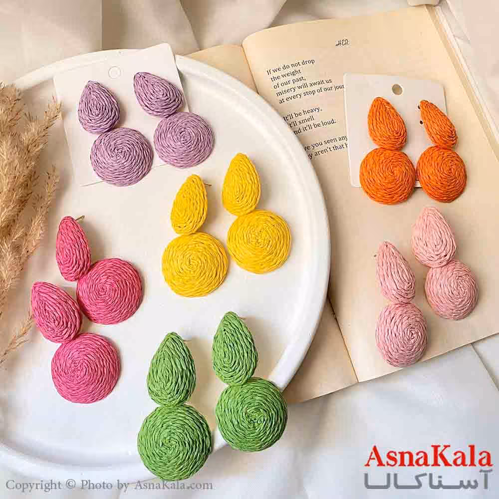 گوشواره تابستانه فشن استیل مینیمال زنانه مدل دایره و قطره کد GSH151636W