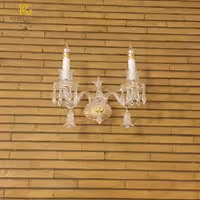 دیوارکوب 2 شعله بلوری باکارات سبک کلاسیک