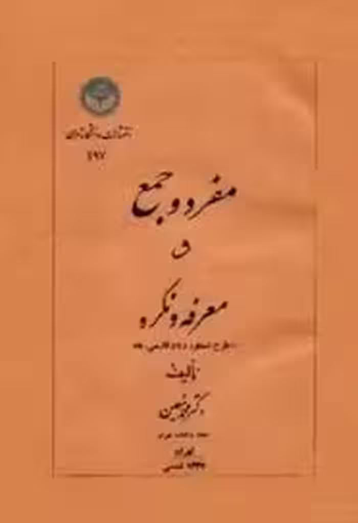 مفرد و جمع - معرفه و نکره: طرح دستور زبان فارسی