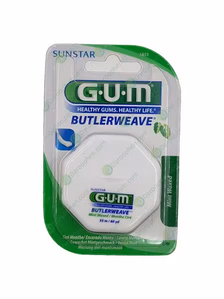 نخ دندان باتلر ویو نعنایی 55 متری جی یو ام-G.U.M Butler Weave Dental Floss