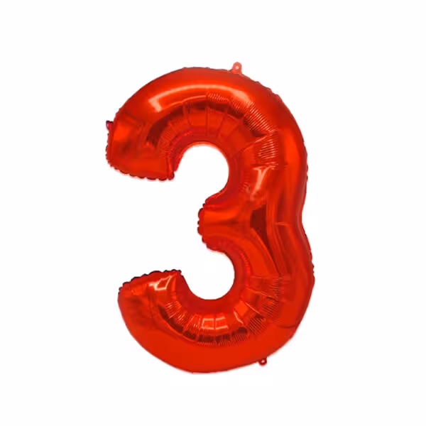 بادکنک فویلی عدد 3 قرمز