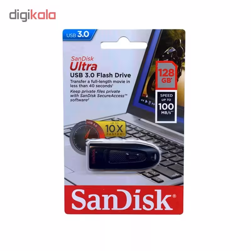 فلش مموری سن دیسک مدل CZ48 ظرفیت 128 گیگابایت