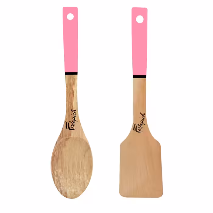 سرویس کفگیر و ملاقه 2 پارچه فرتاپیچ مدل چوبی | کالا مکس